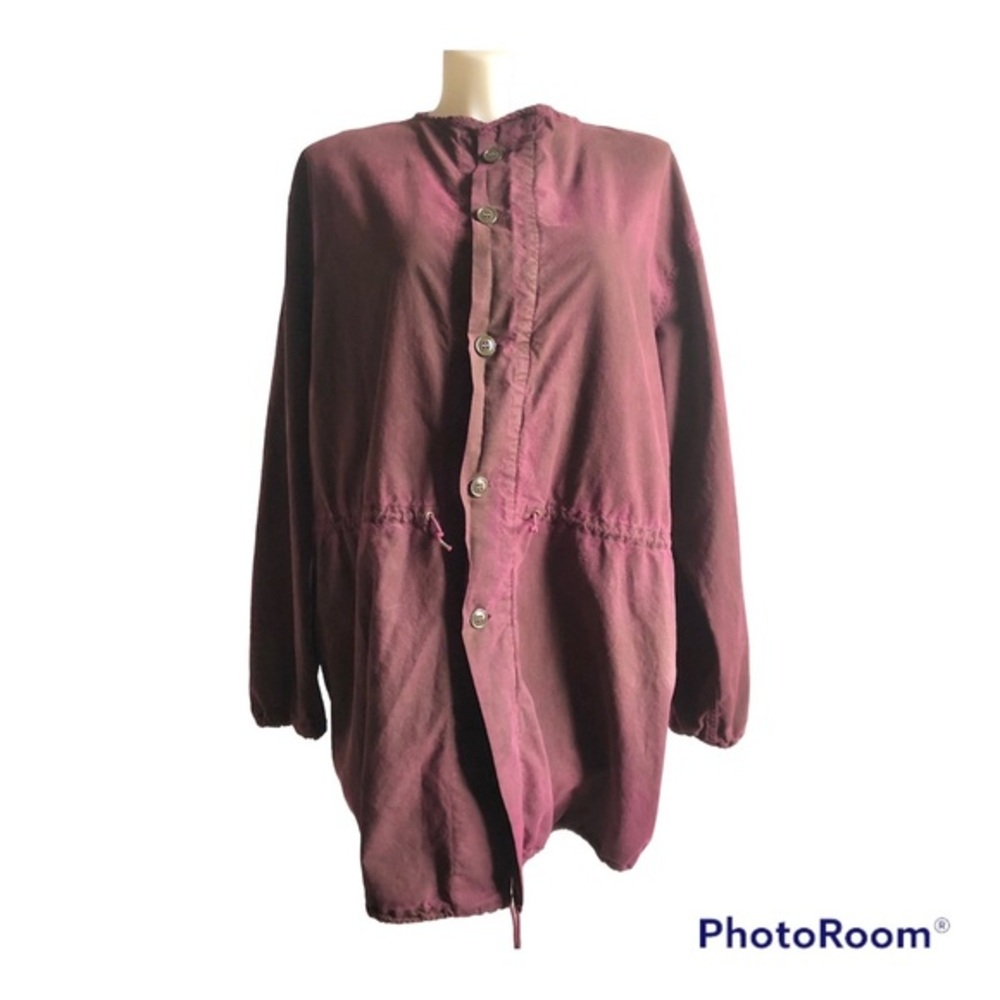 Jacket One Plus Size Pink Black Cotton Fabric Long Sleeves Coat Unlined Heavy